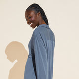 Eberjey Gisele TENCEL™ Modal Boyfriend Sleepshirt - Coastal Blue/Ivory