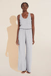 Aloe Infused Cotton Wide Leg Jumpsuit - Heather Grey