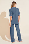 Gisele TENCEL™ Modal Short Sleeve & Pant PJ Set - Coastal Blue/Ice Blue