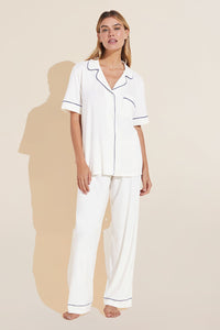 Gisele TENCEL™ Modal Short Sleeve & Pant PJ Set - Ivory/Navy