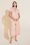 Gisele TENCEL™ Modal Short Sleeve Cropped PJ Set - Rose Cloud/Navy