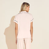 Eberjey Gisele TENCEL™ Modal Short Sleeve Cropped PJ Set - Barely Pink/Black