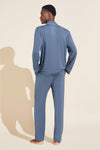 William TENCEL™ Modal Long PJ Set - Coastal Blue/Ivory