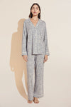Gisele Printed TENCEL™ Modal Long PJ Set - Animale Coastal Blue/Ivory