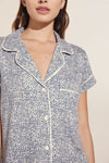 Gisele Printed TENCEL™ Modal Short Sleeve Cropped PJ Set - Animale Coastal Blue/Ivory