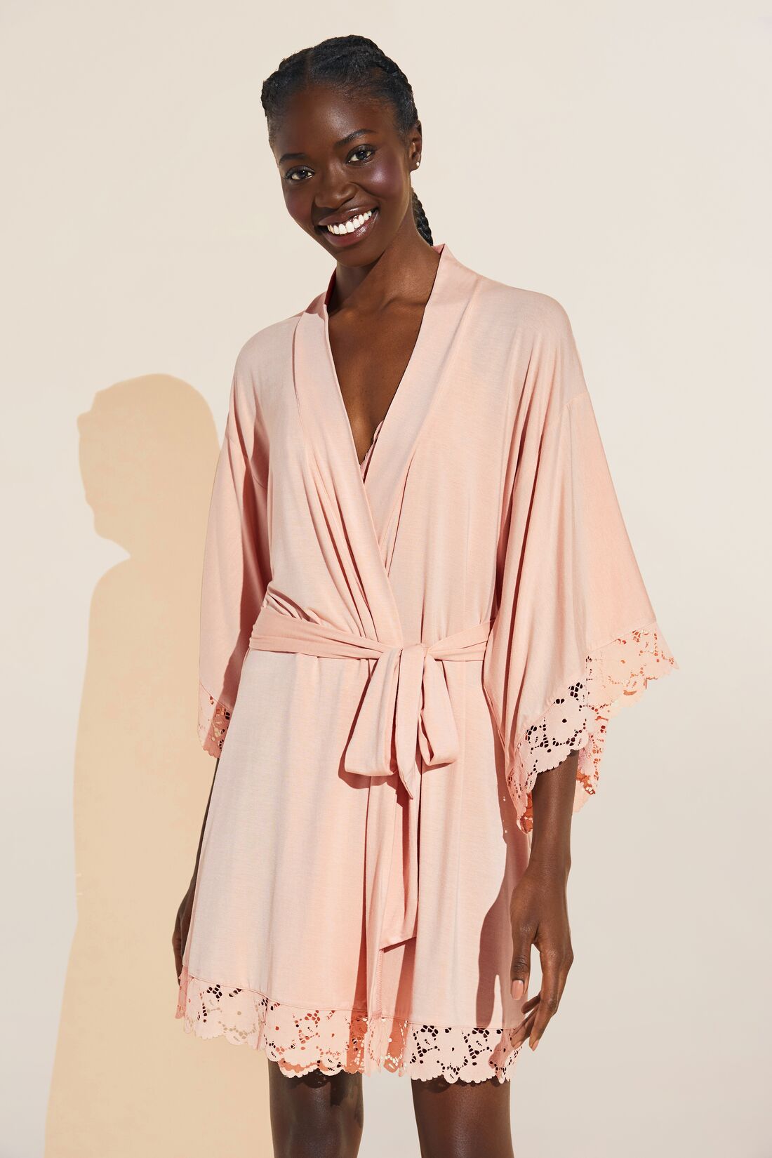 Touch Of Lace Robe - Rose