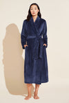 Chalet Recycled Plush Robe - Navy