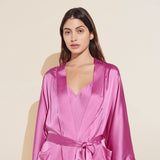 Eberjey Inez Washable Silk Short Robe - Italian Rose