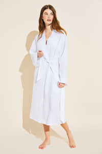 Long Linen Robe - White