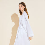 Eberjey Long Linen Robe - White