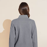 Eberjey Luxe Sweats Zip Pullover - Botanical Slate