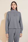 Luxe Sweats Zip Pullover - Botanical Slate