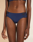 Model wears Rosalia TENCEL™ Modal Bikini in Navy.