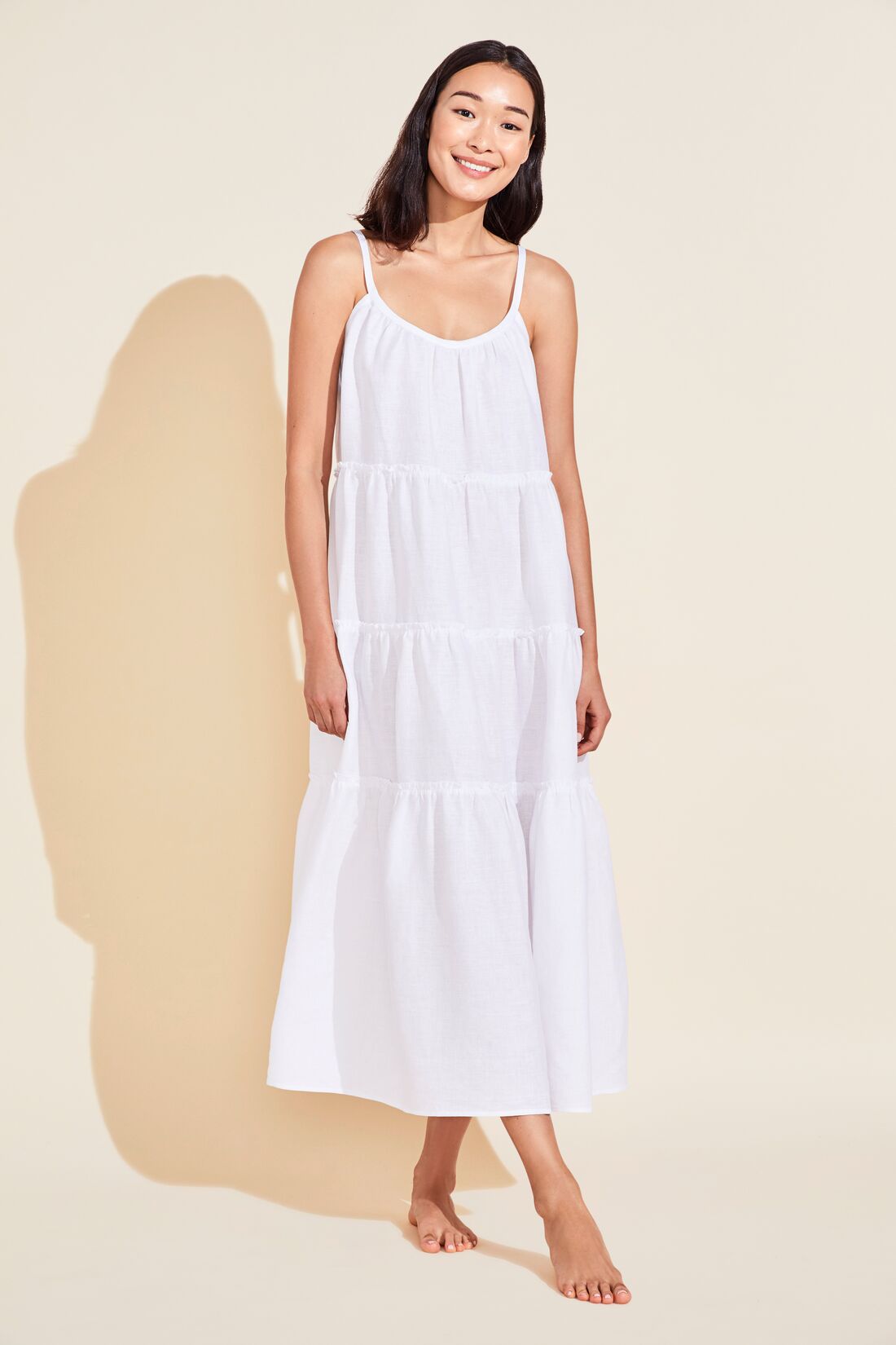 Kesia Linen Dress - White - Eberjey