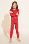 Kids TENCEL™ Modal Gender Neutral Long PJ Set - Presents Haute Red
