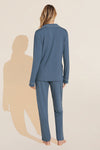 Gisele TENCEL™ Modal Tuxedo Slim PJ Set - Coastal Blue/Ivory