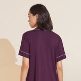 Eberjey Gisele TENCEL™ Modal Relaxed Short PJ Set - Plum/Ivory