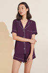 Gisele TENCEL™ Modal Relaxed Short PJ Set - Plum/Ivory