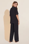 Gisele TENCEL™ Modal Short Sleeve & Pant PJ Set - Black/Sorbet Pink