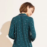 Eberjey Gisele Printed TENCEL™ Modal Long Sleeve & Shortie Short PJ Set - Forest Evergreen/Bone