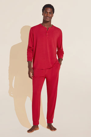 Henry TENCEL™ Modal Long PJ Set - Haute Red - Eberjey