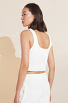 Recycled Boucle Cropped Tank - Ivory