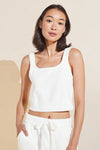 Recycled Boucle Cropped Tank - Ivory