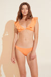 Graziela Textured Bikini Top - Cantaloupe