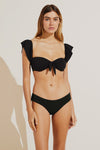 Lola Textured Bikini Top - Black