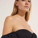 Eberjey Lola Textured Bikini Top - Black