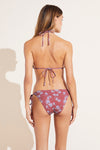 Sadie Printed Textured Bikini Bottom - Brick/Delphinium