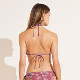 Eberjey Sadie Printed Textured Bikini Bottom - Brick/Delphinium