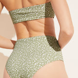 Eberjey Dita Printed Textured Bikini Bottom - Pear/Ivory