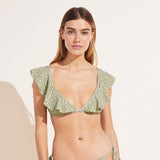 Eberjey Graziela Printed Textured Bikini Top - Pear/Ivory