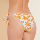 Eberjey Sadie Printed Textured Bikini Bottom - Mango/Lilac