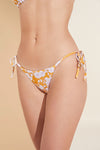 Sadie Printed Textured Bikini Bottom - Mango/Lilac
