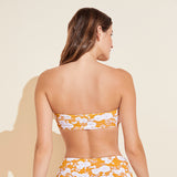 Eberjey Summer Printed Textured Bikini Top - Mango/Lilac