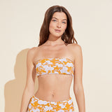 Eberjey Summer Printed Textured Bikini Top - Mango/Lilac