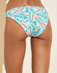 Model wears Annia Textured Bikini Bottom in Ocean Bay/Multi.