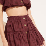 Eberjey Nellie Cotton Eyelet Beach Skirt - Brick