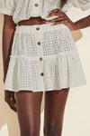 Nellie Cotton Eyelet Beach Skirt - Ecru