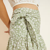 Eberjey Domi Organic Cotton Voile Beach Skirt - Pear/Ivory