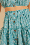 Nellie Organic Cotton Voile Beach Skirt - Ocean Bay/Sand
