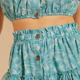 Eberjey Nellie Organic Cotton Voile Beach Skirt - Ocean Bay/Sand