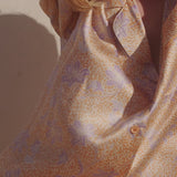 Eberjey Inez Washable Silk Printed Long PJ Set - Blossom Bright Orange/Bright Orange